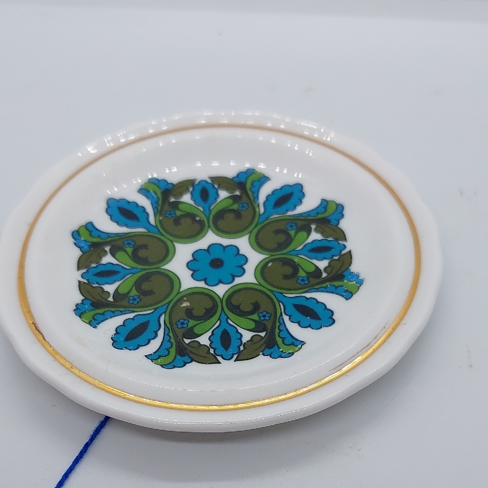 Vintage Plate with Blue and Green Pattern Royal Imperial made in England